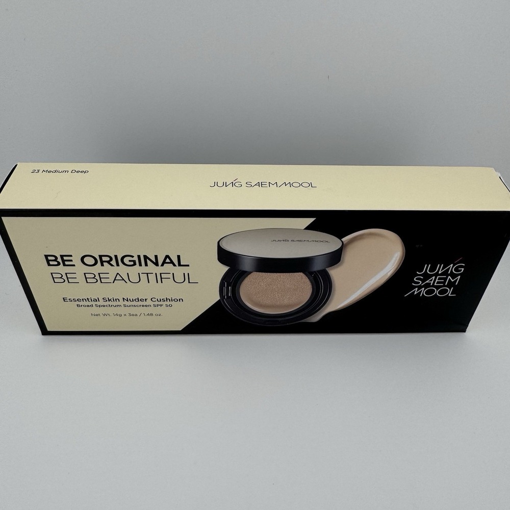 Jung Saem Mool Essential Skin Nuder Cushion set SPF 50 +1 Refill #23 Medium Deep - Picture 4 of 7